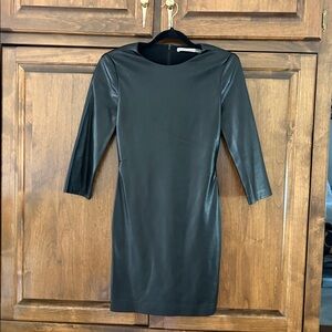 Alice + Olivia Black Faux Leather Dress 4